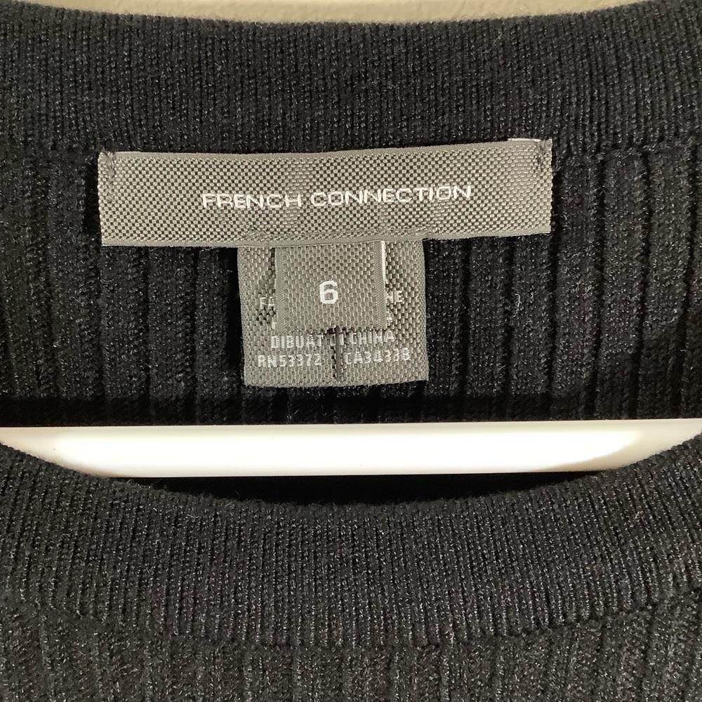 French Connection Black Long Sleeve Knit Dress - Picture 6 of 7